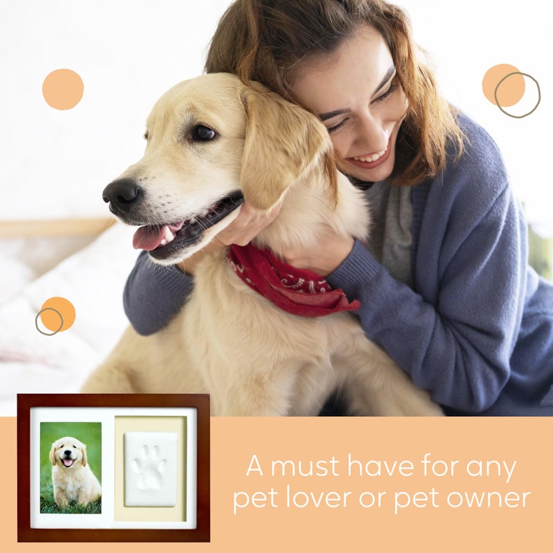 Tiny Ideas Paw Print Keepsake Impression Kit, No Mess Pet Clay Paw Print Mold for Dog and Cat, Ideal Personalized Gift or Memorial Frame for Pet Parents - Image 4